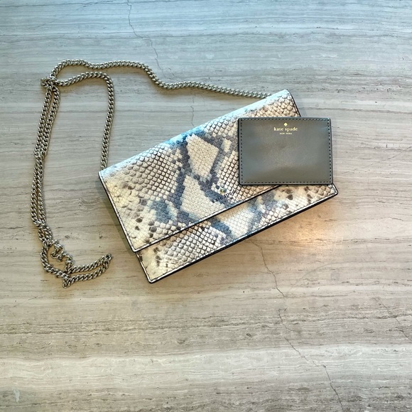 NEW  Kate Spade snake-embossed crossbody / clutch - Picture 7 of 12